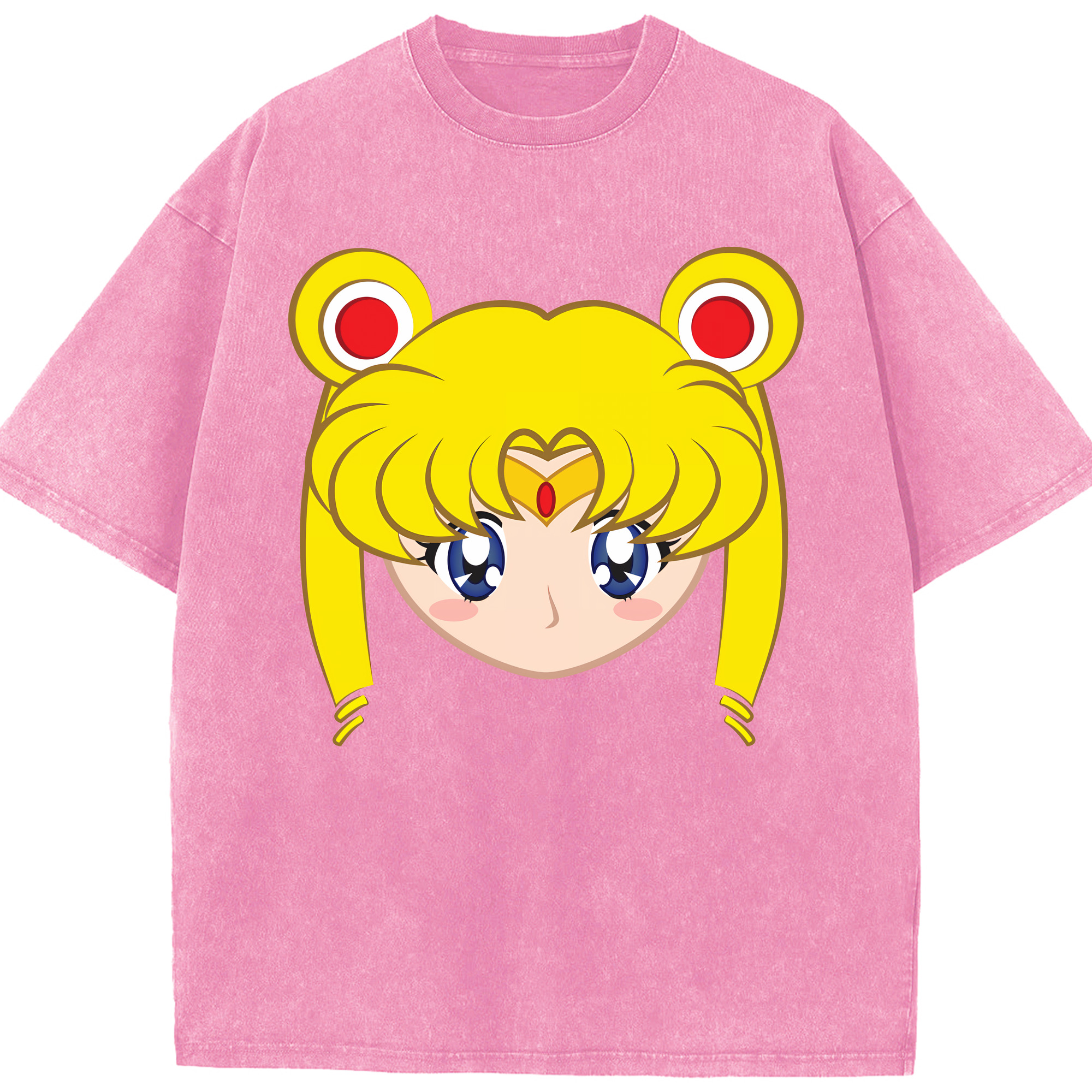 （画像用） 美少女戦士セーラームーン 月野 うさぎ つきの うさぎ Sailor Moon Tsukino Usagi 綿100% ヴィンテージ風 半袖Tシャツ（フロントプリント）